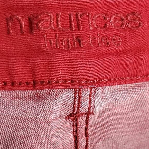 Maurices Women’s High Rise Skinny Pants Red Size S Stretch Denim - Picture 5 of 7